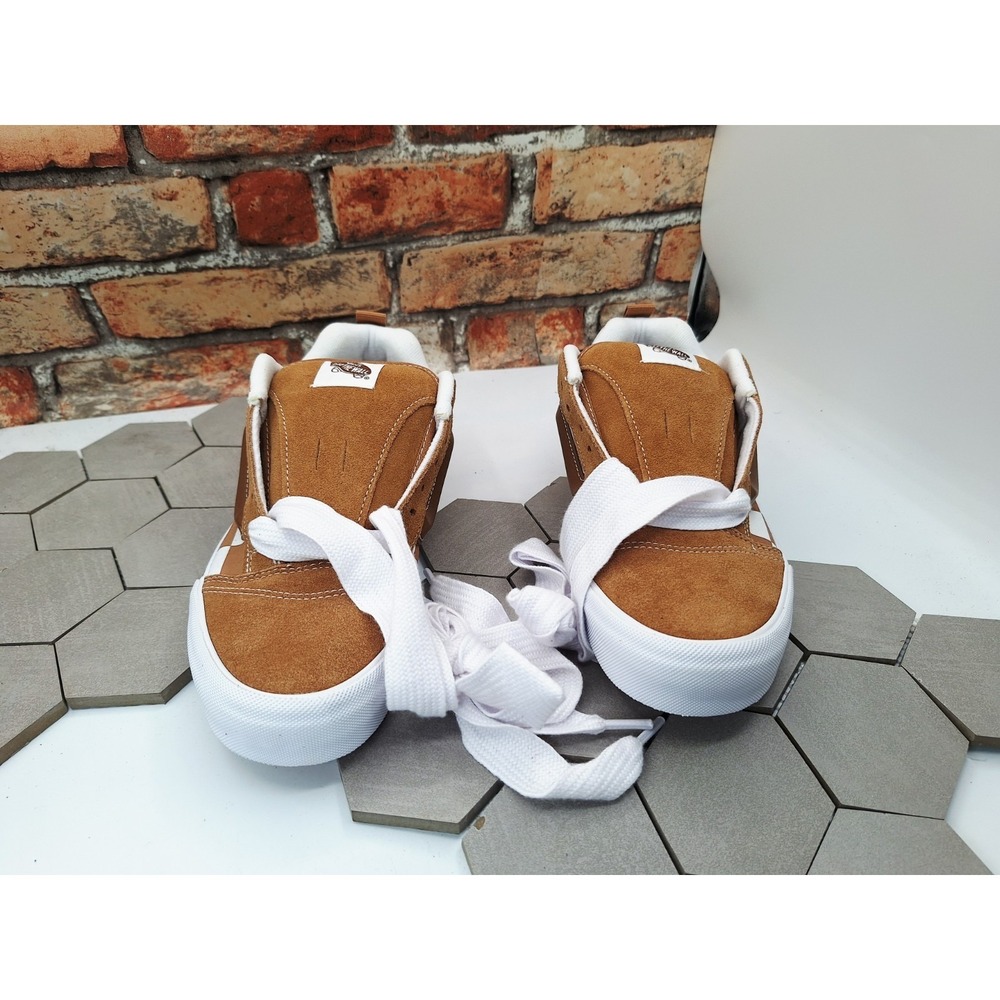 Vans Knu Skool Mega Check Brown Skate Shoes Men's 8 Wheat Checkerboard Women 9.5 - Picture 3 of 9